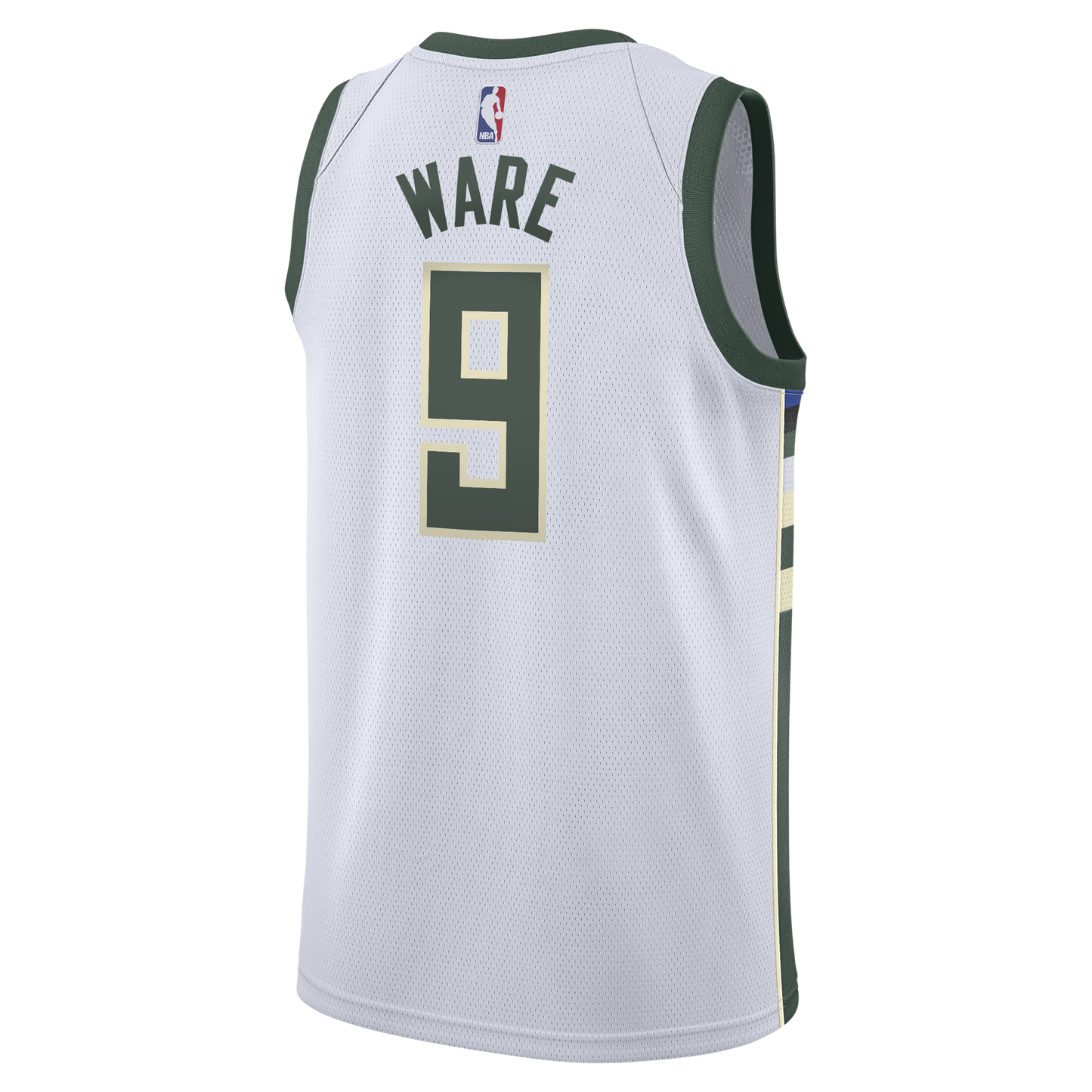 Milwaukee Bucks Nike Association Edition Swingman Jersey - White - Kel'el Ware - Youth