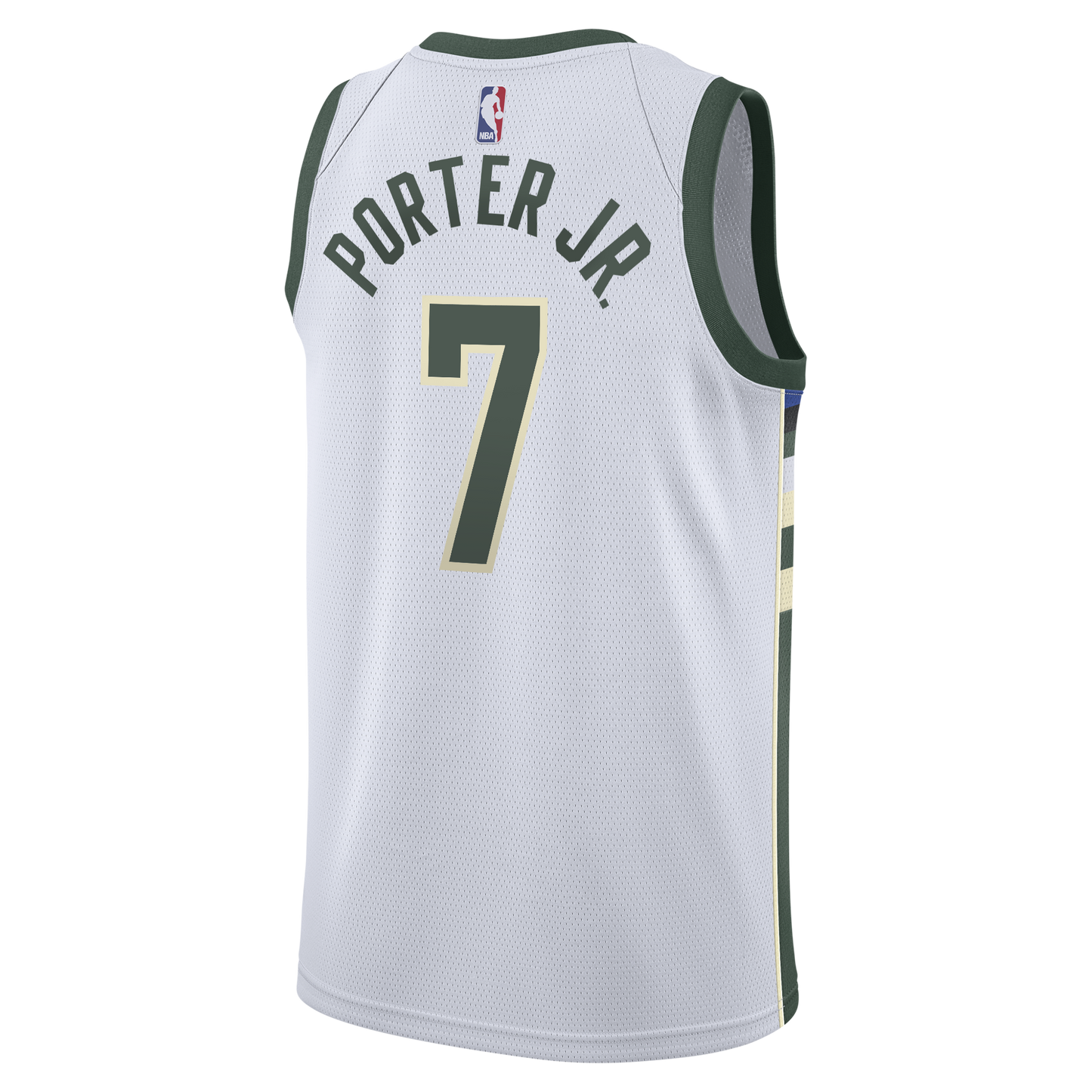 Milwaukee Bucks Nike Association Edition Swingman Jersey - White - Kevin Porter Jr. - Youth