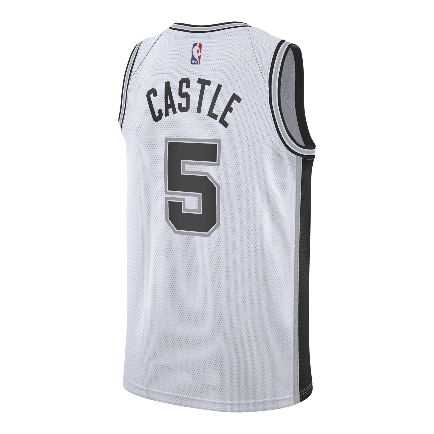 San Antonio Spurs Nike Association Edition Swingman Jersey – White - Stephon Castle - Youth