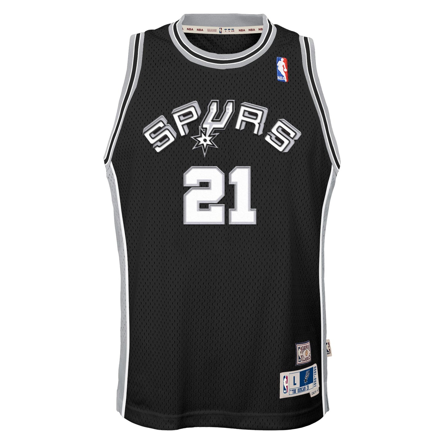 San Antonio Spurs Tim Duncan 1998-99 Hardwood Classics Road Swingman Jersey - Black - Youth