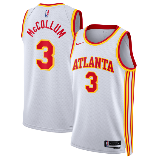 Atlanta Hawks Nike Association Edition Swingman Jersey - White - CJ McCollum - Unisex