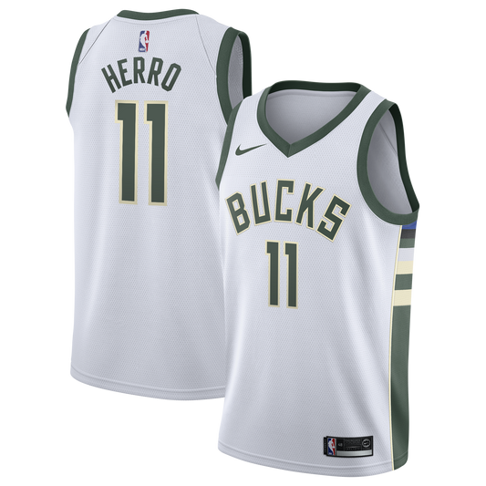 Milwaukee Bucks Nike Association Edition Swingman Jersey - White - Tyler Herro - Youth