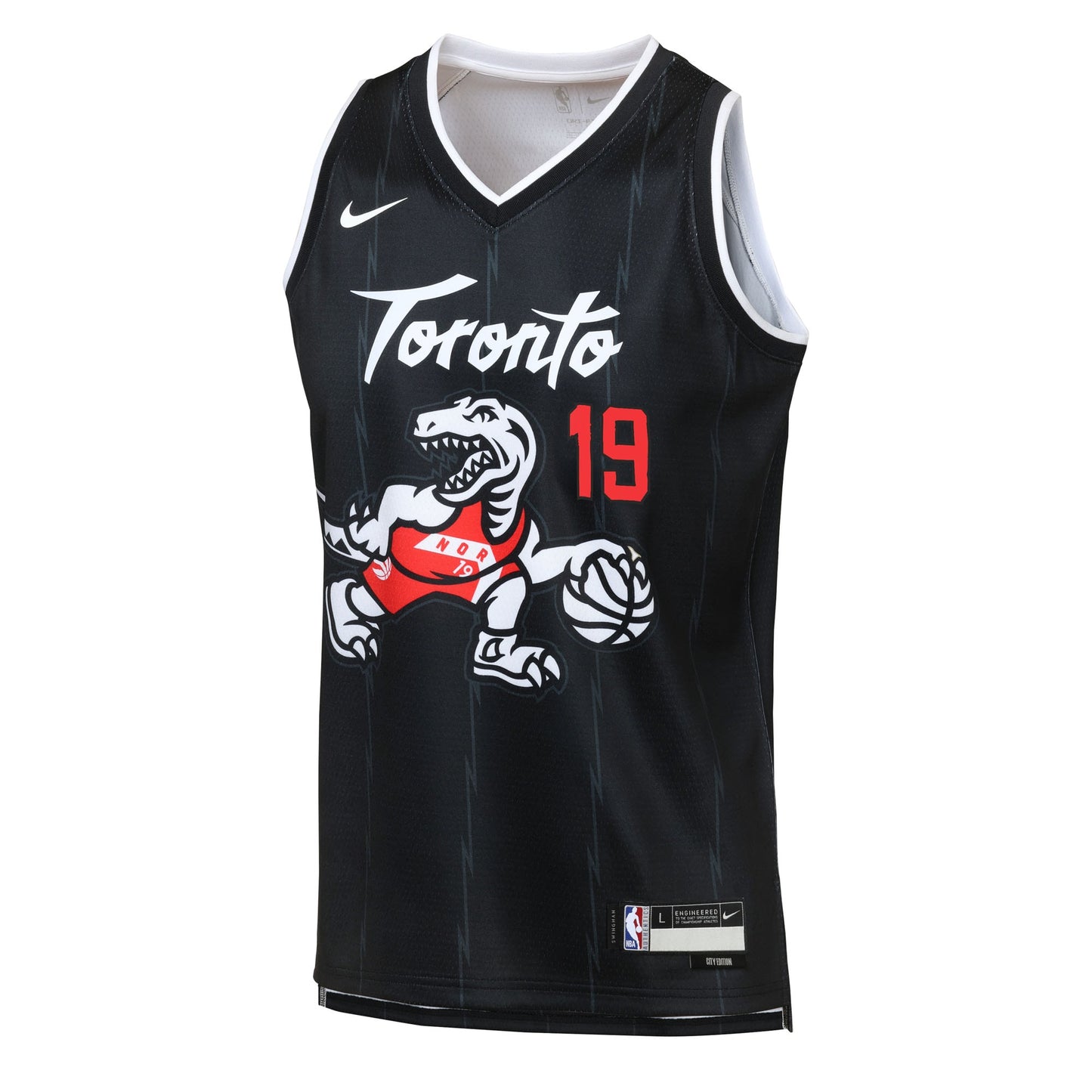 Toronto Raptors Nike 2025/26 City Edition Swingman Jersey - Black - Jakob Poeltl - Youth