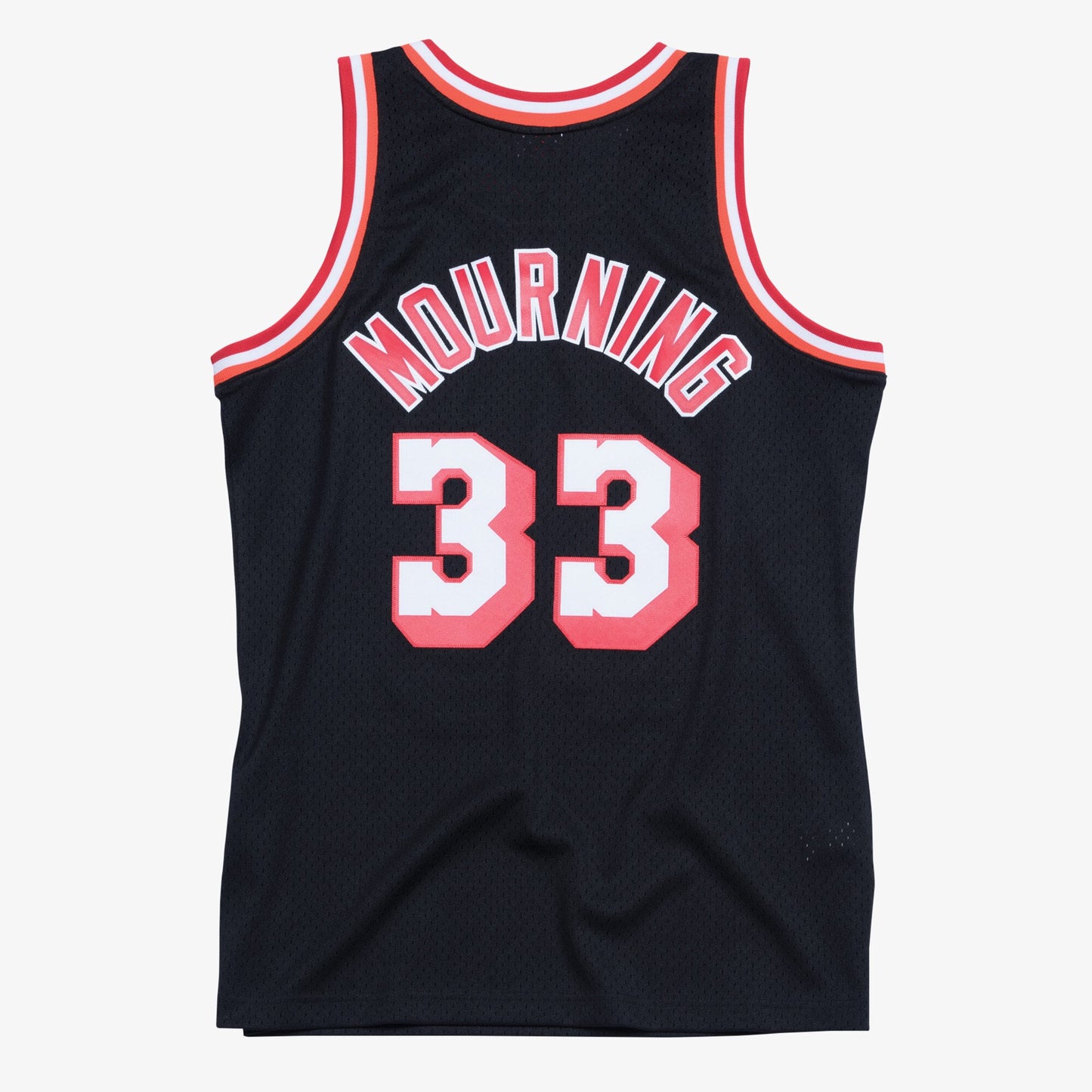 Men's Mitchell & Ness Alonzo Mourning Black Miami Heat Hardwood Classics Swingman Jersey