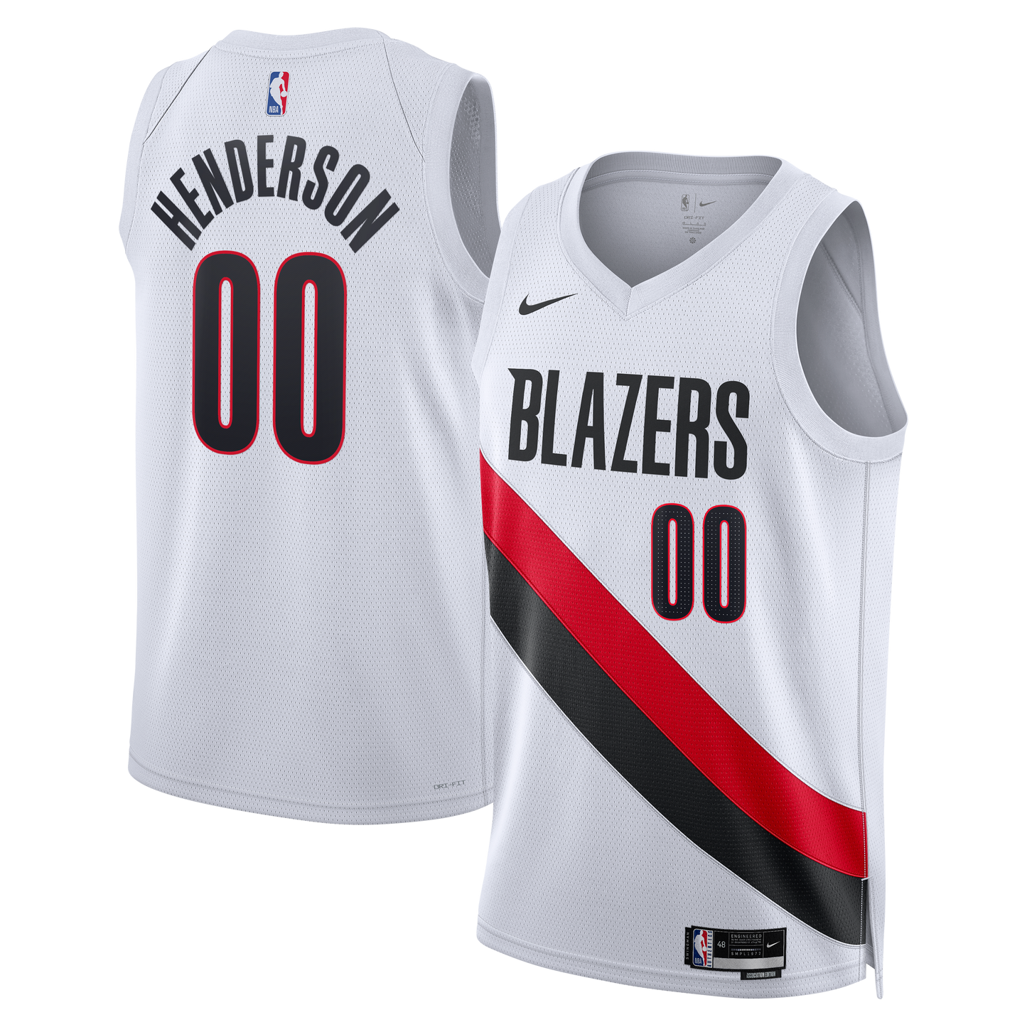 Portland Trail Blazers Nike Replica Association Edition Swingman Jersey - White - Scoot Henderson - Unisex