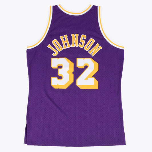 Los Angeles Lakers Magic Johnson 1984-85 Hardwood Classics Road Swingman Jersey By Mitchell & Ness - Purple - Mens