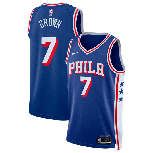 Philadelphia 76ers Nike Icon Edition Swingman Jersey - Royal - Jaylen Brown - Youth