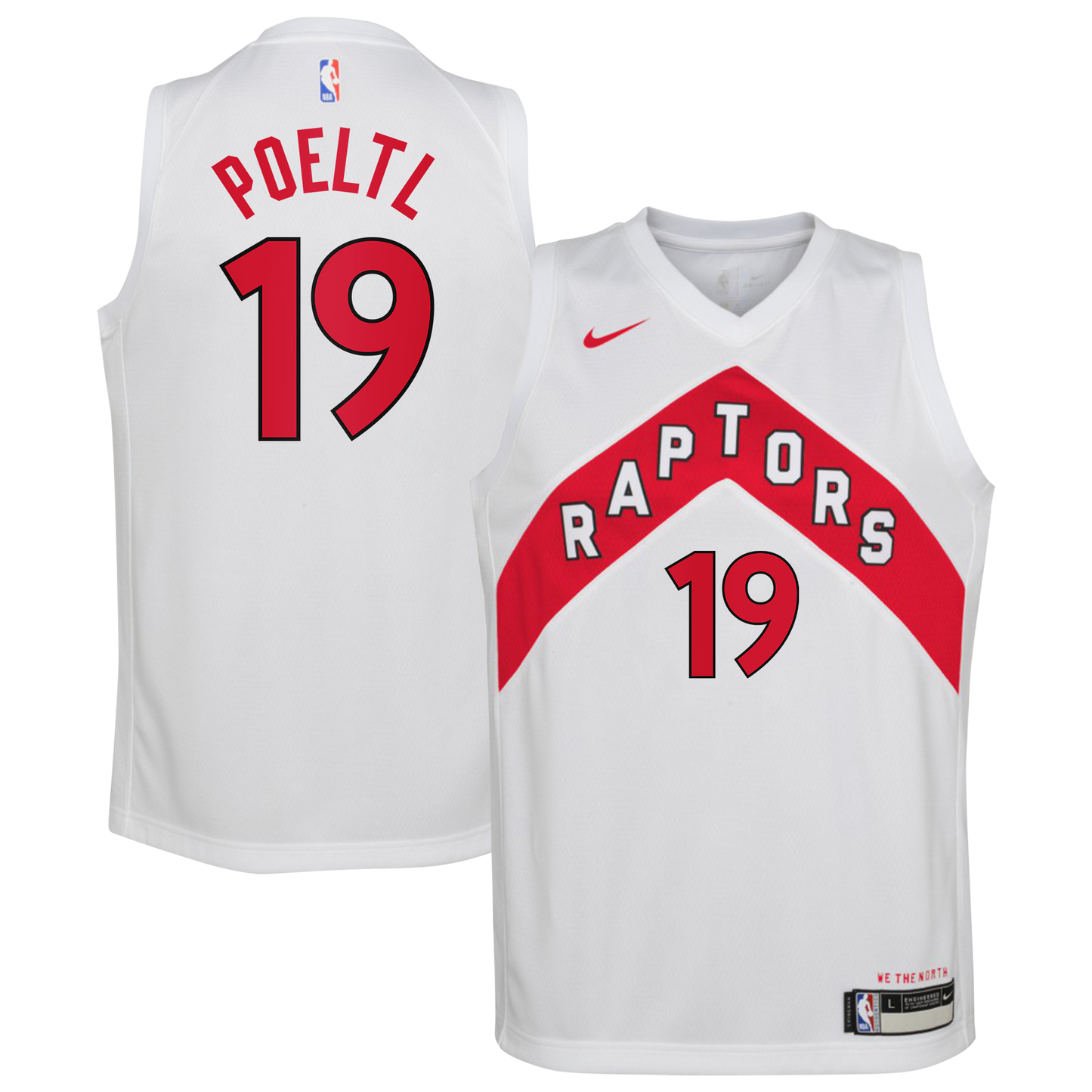 Toronto Raptors Nike Association Edition Swingman Jersey - White - Jakob Poeltl - Youth