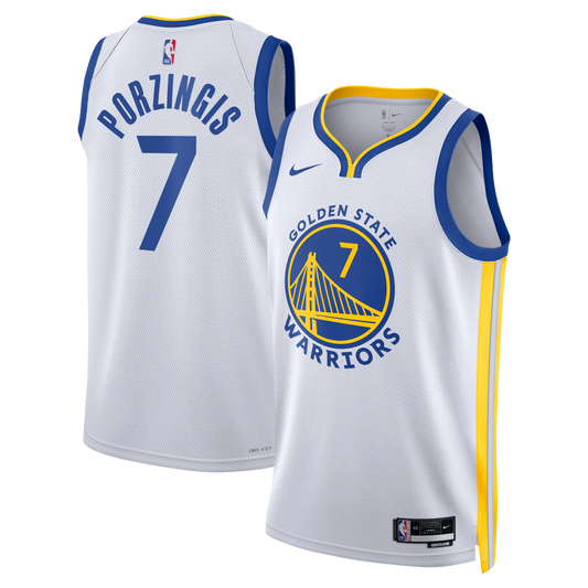 Golden State Warriors Nike Association Edition Swingman Jersey - White - Kristaps Porziņģis - Unisex