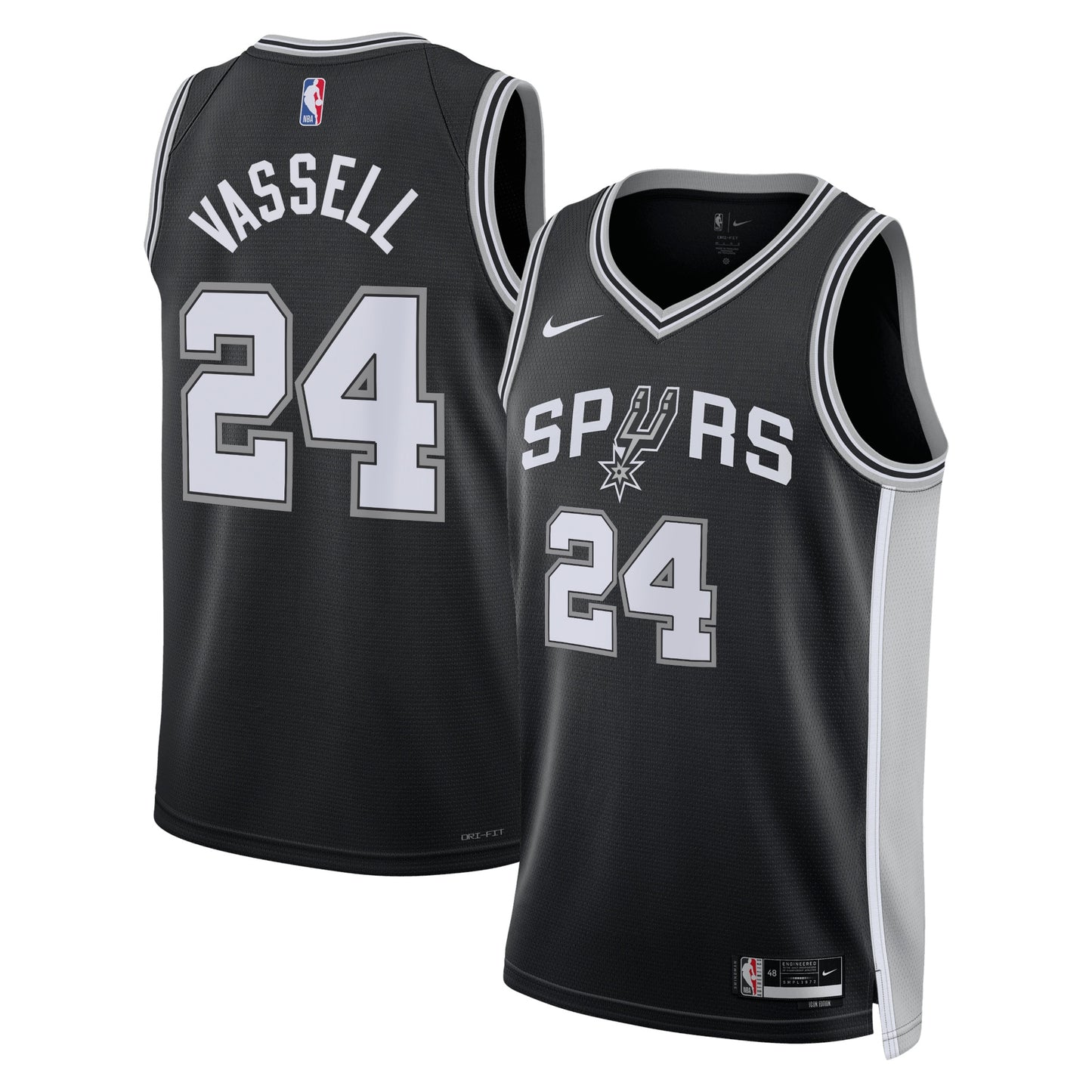 San Antonio Spurs Nike Icon Edition Swingman Jersey - Black - Devin Vassell - Unisex