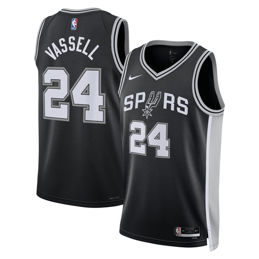San Antonio Spurs Nike Icon Edition Swingman Jersey - Black - Devin Vassell - Unisex