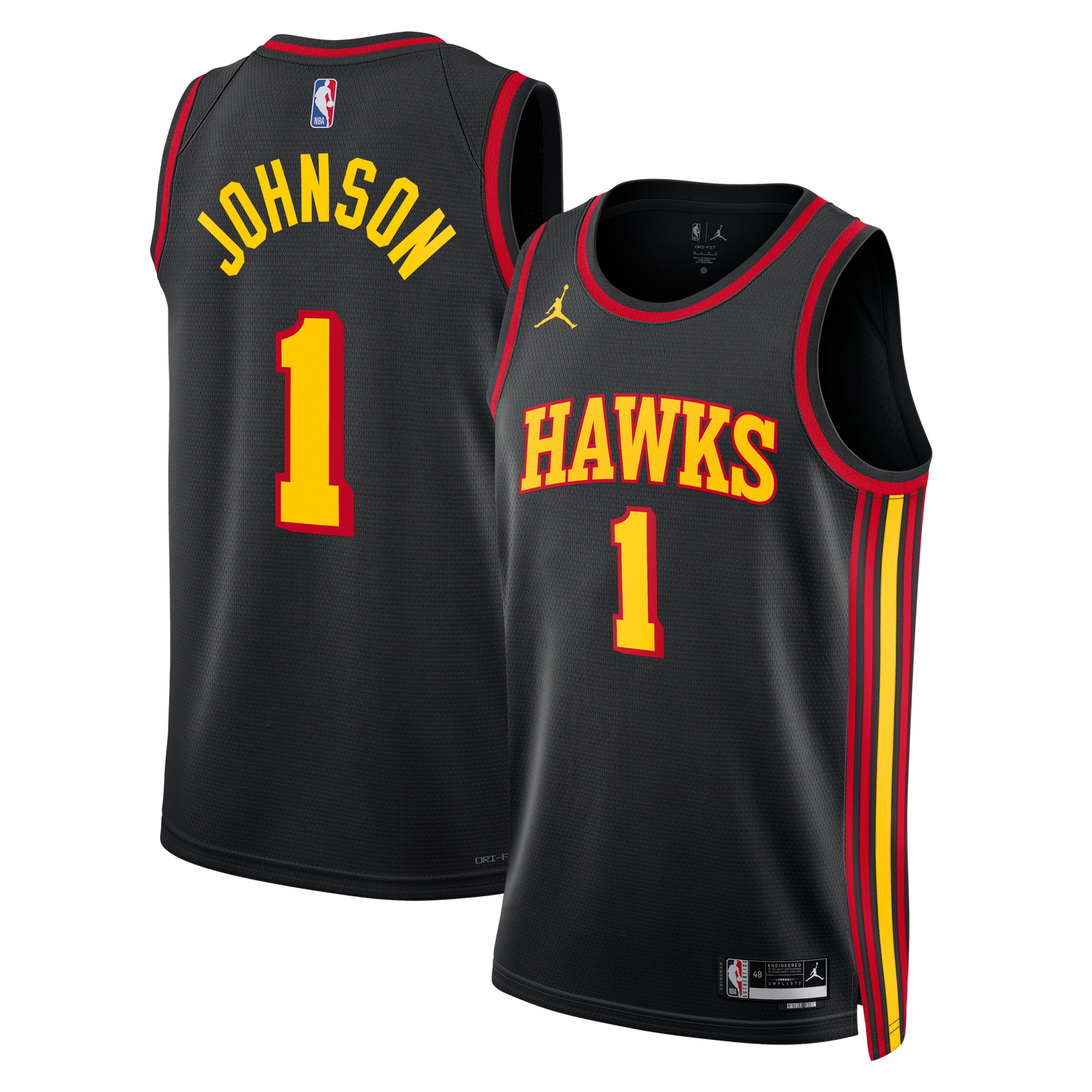 Atlanta Hawks Jordan Brand Statement Edition Swingman Jersey - Black - Jalen Johnson - Unisex