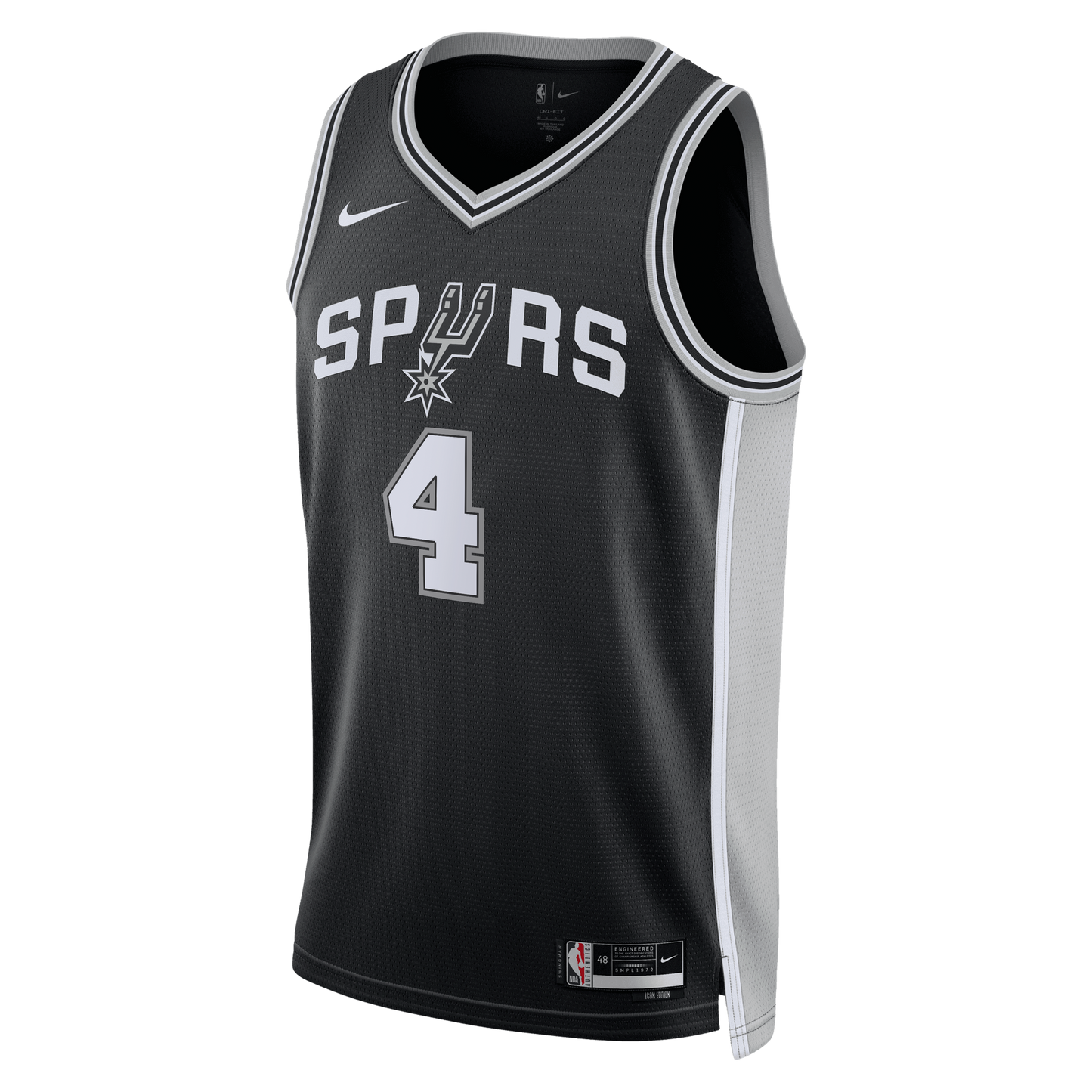 San Antonio Spurs Nike Icon Edition Swingman Jersey - Black - De'Aaron Fox - Unisex