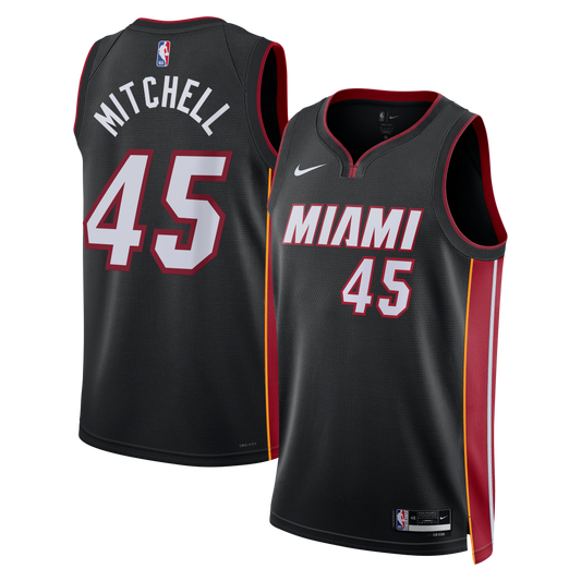 Miami Heat Nike Icon Edition Swingman Jersey - Black - Davion Mitchell - Unisex
