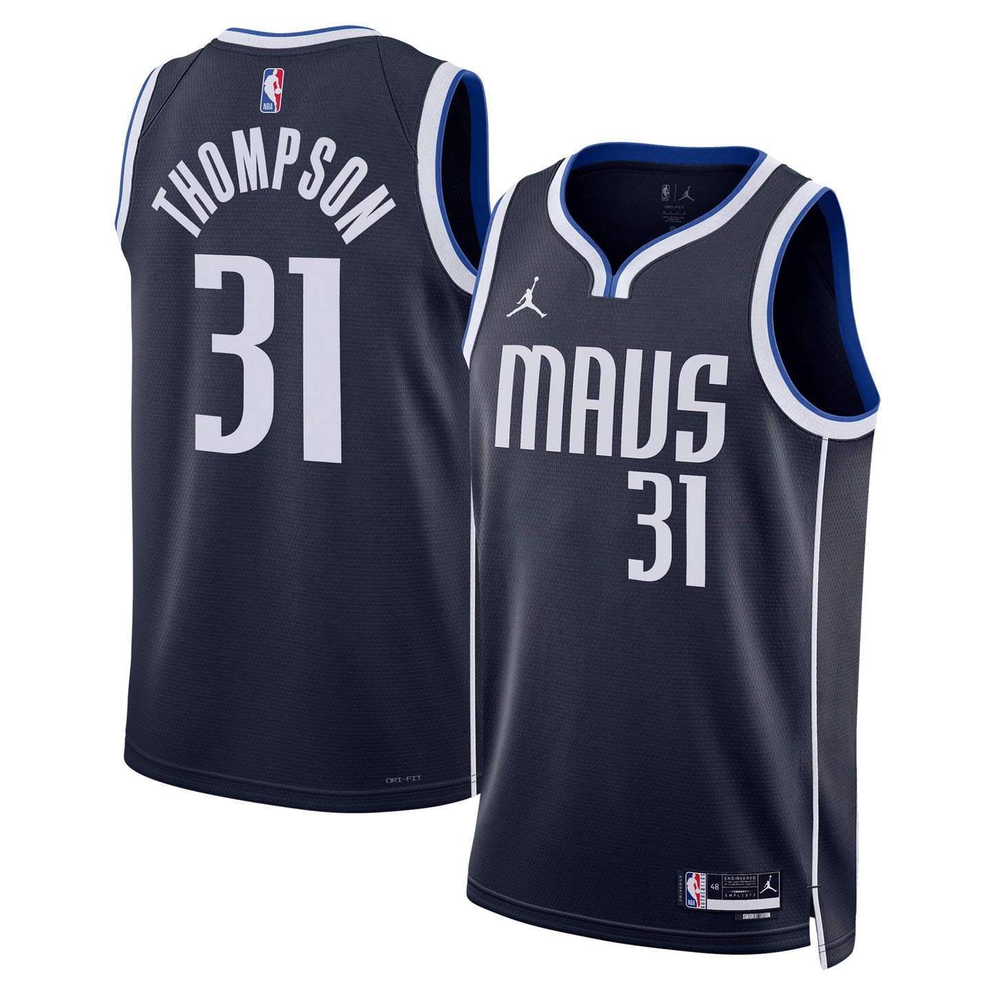 Dallas Mavericks Jordan Brand Statement Edition Swingman Jersey - Navy - Klay Thompson - Unisex