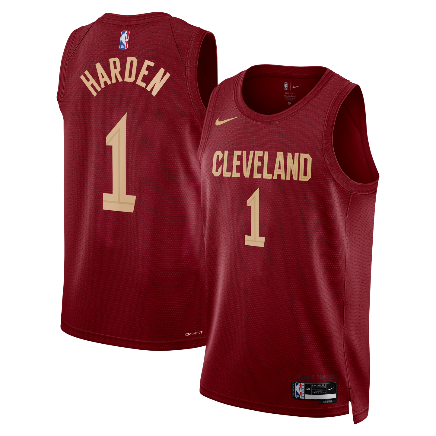 Cleveland Cavaliers Nike Icon Edition Swingman Jersey - Wine - James Harden - Unisex