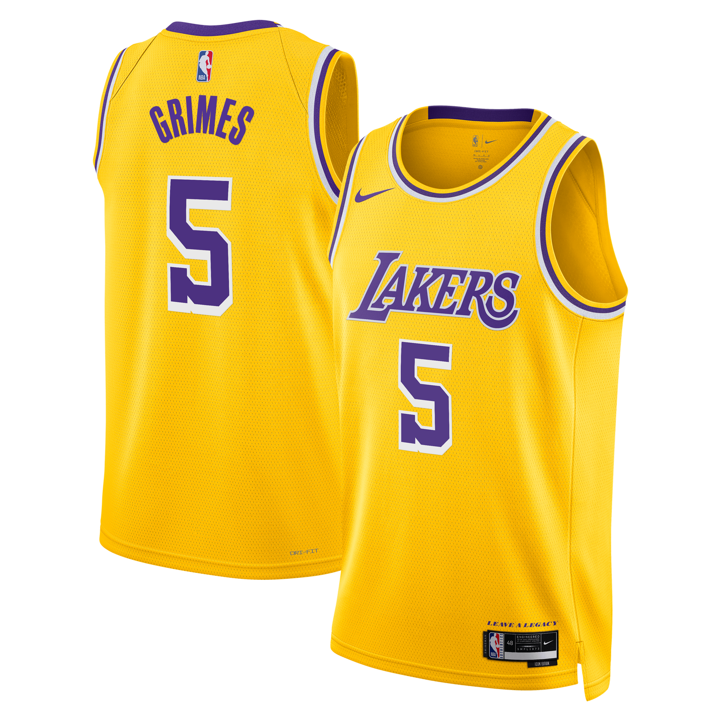 Los Angeles Lakers Nike Icon Edition Swingman Jersey - Gold - Quentin Grimes - Unisex
