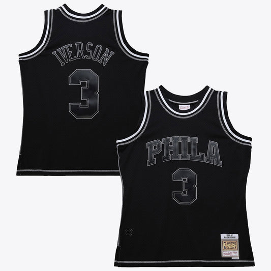 Philadelphia 76ers Mitchell & Ness Allen Iverson 1996 Contrast 2K Swingman Jersey - Black