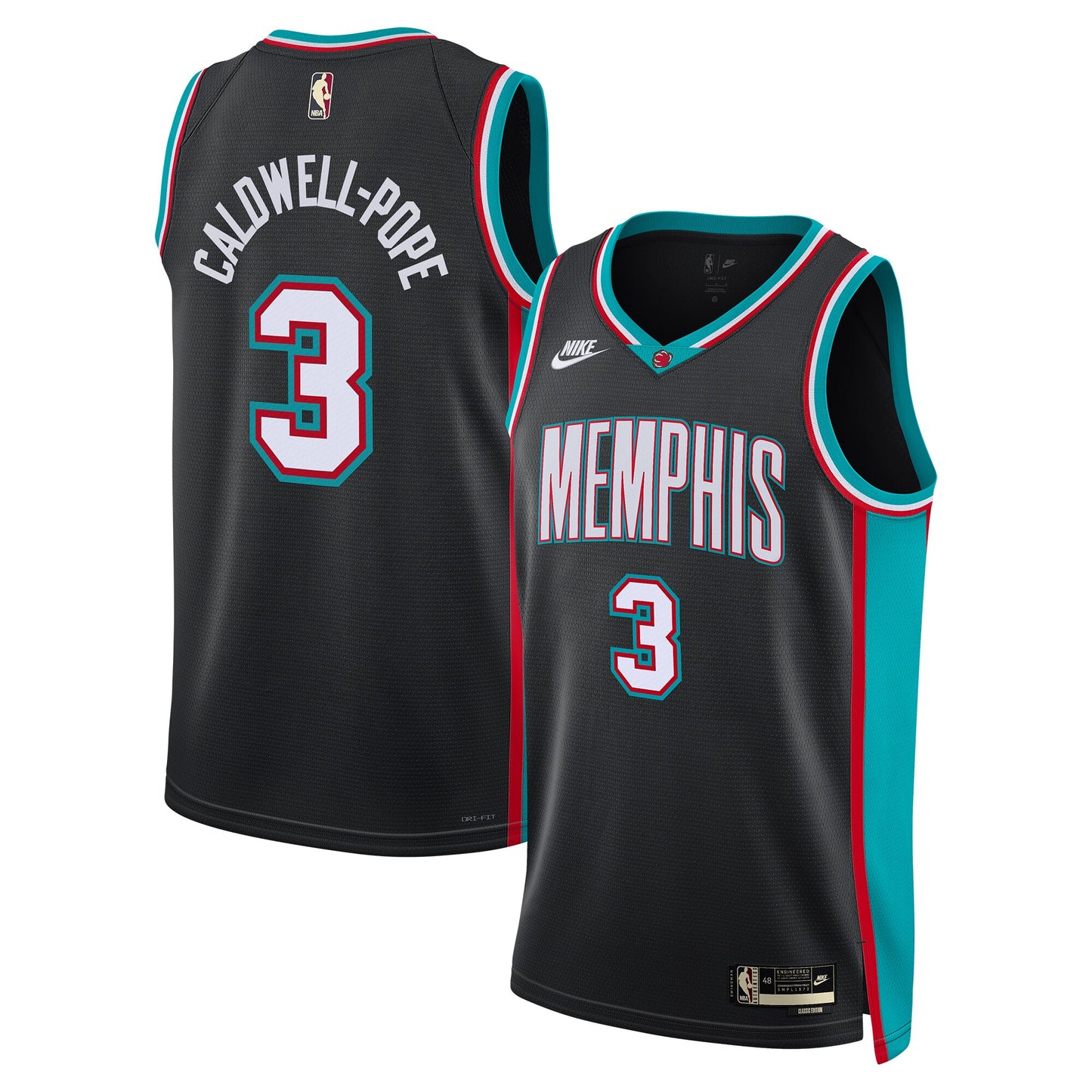 Memphis Grizzlies Nike Classic Edition Jersey - Black - Kentavious Caldwell-Pope - Unisex
