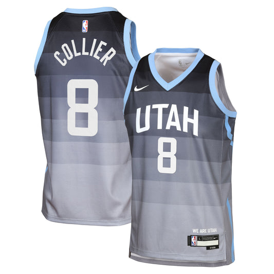 Utah Jazz Nike 2025/26 City Edition Swingman Jersey - Gray - Isaiah Collier - Youth
