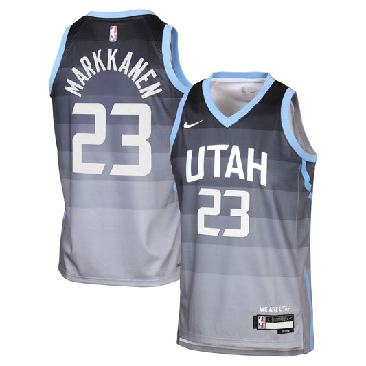 Utah Jazz Nike 2025/26 City Edition Swingman Jersey - Gray - Lauri Markkanen - Youth