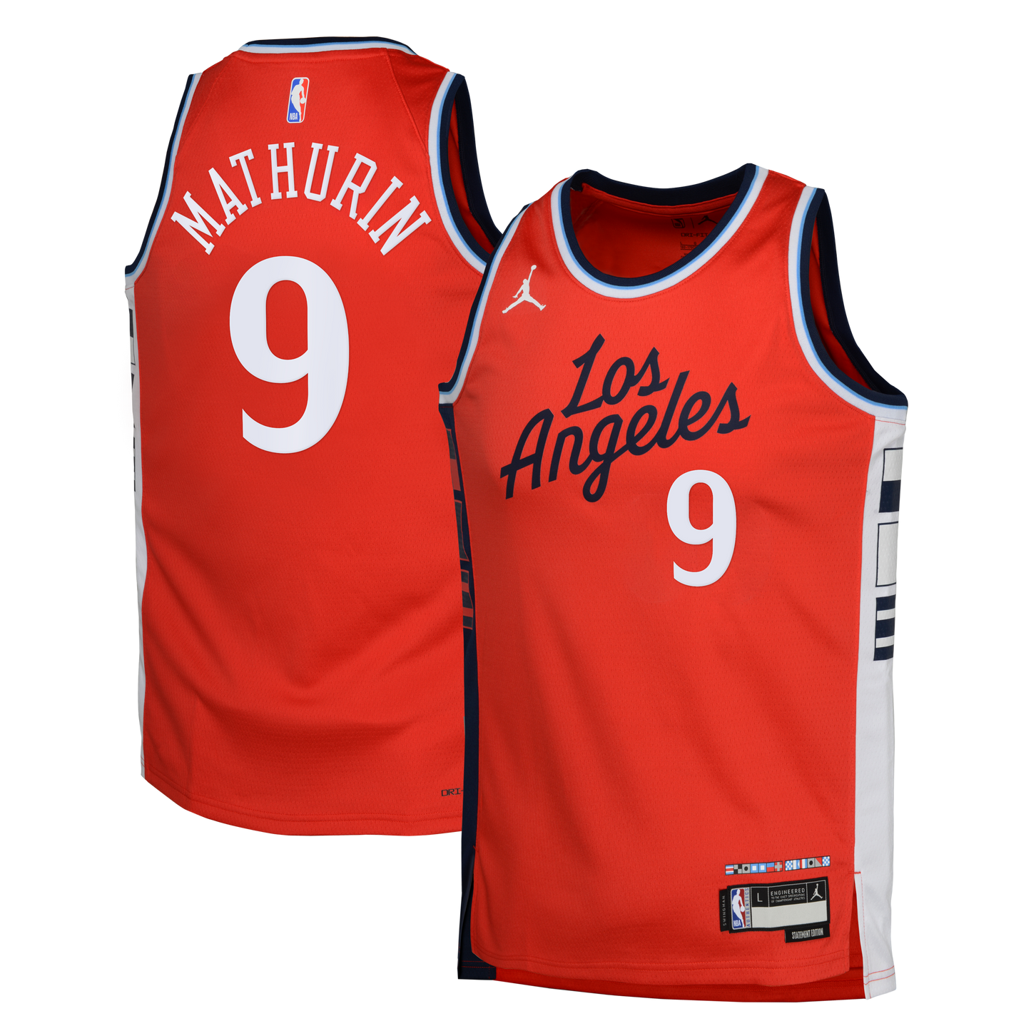 LA Clippers Jordan Brand Statement Edition Swingman Jersey - Red - Bennedict Mathurin - Youth