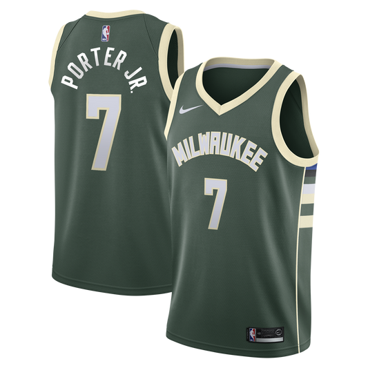 Milwaukee Bucks Nike Icon Edition Swingman Jersey - Hunter Green - Kevin Porter Jr. - Youth