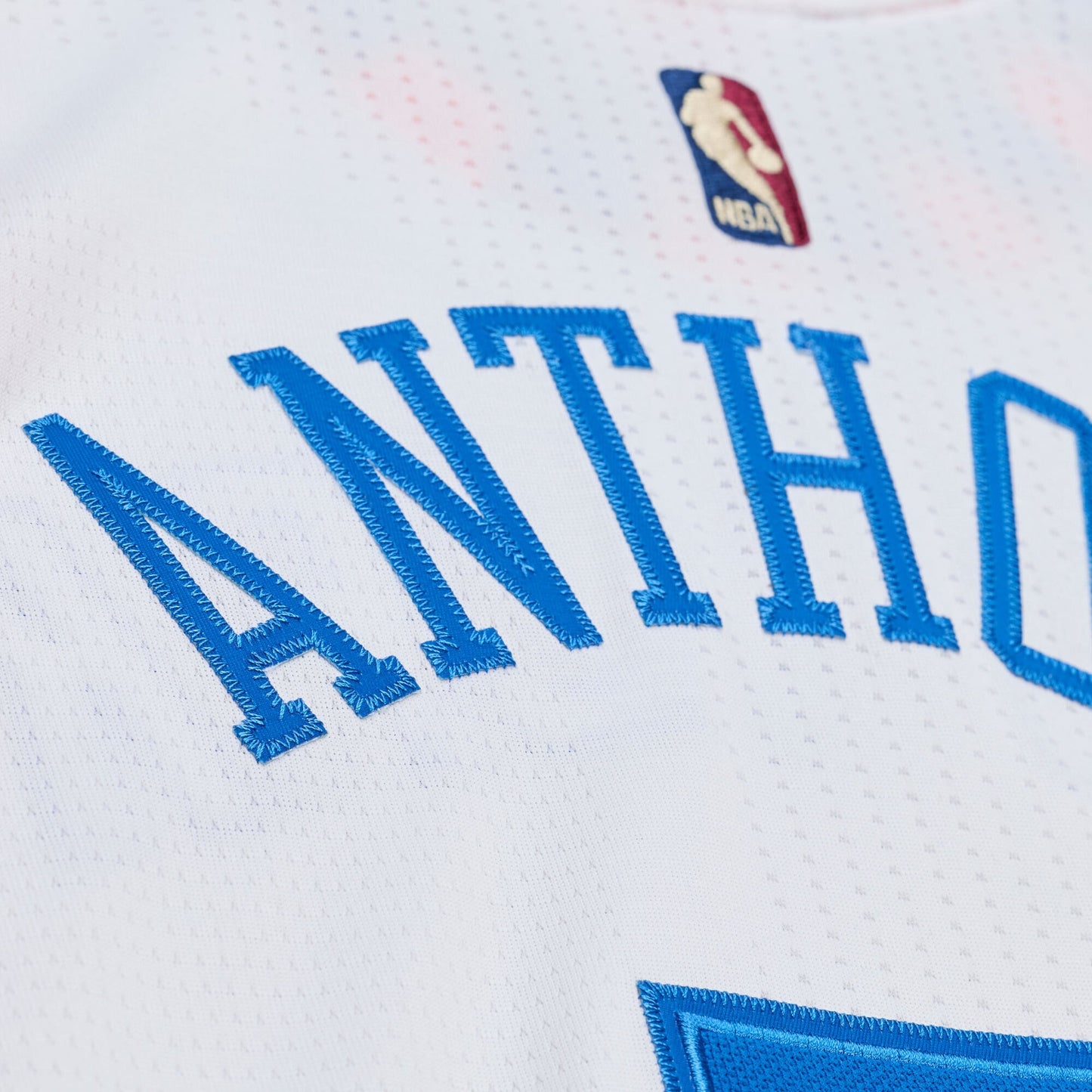 Men's Mitchell & Ness Carmelo Anthony White New York Knicks 2015-16 Hardwood Classics Authentic Jersey