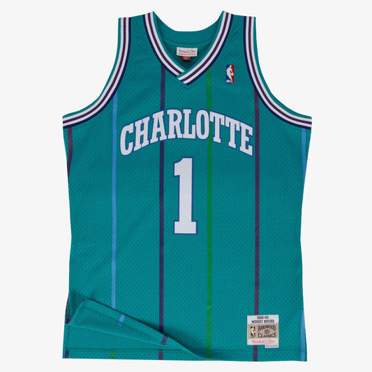 Charlotte Hornets Mitchell & Ness Swingman Road Jersey Muggsy Bogues 1992