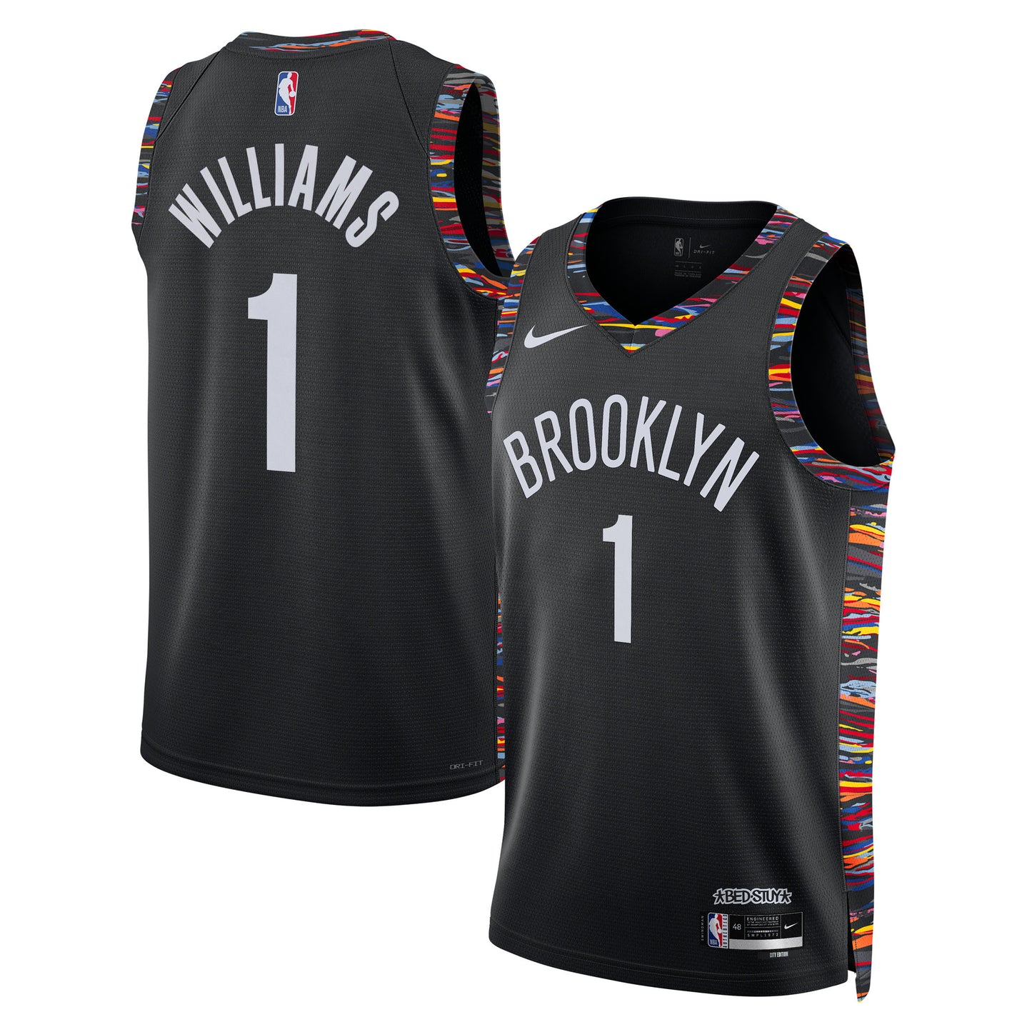 Brooklyn Nets Nike 2025/26 City Edition Swingman Jersey - Black - Ziaire Williams - Unisex