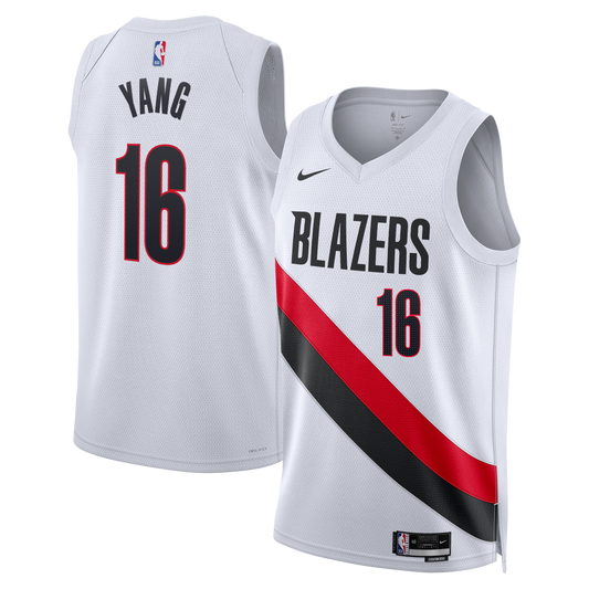 Portland Trail Blazers Nike Replica Association Edition Swingman Jersey - White - Yang Hansen - Unisex