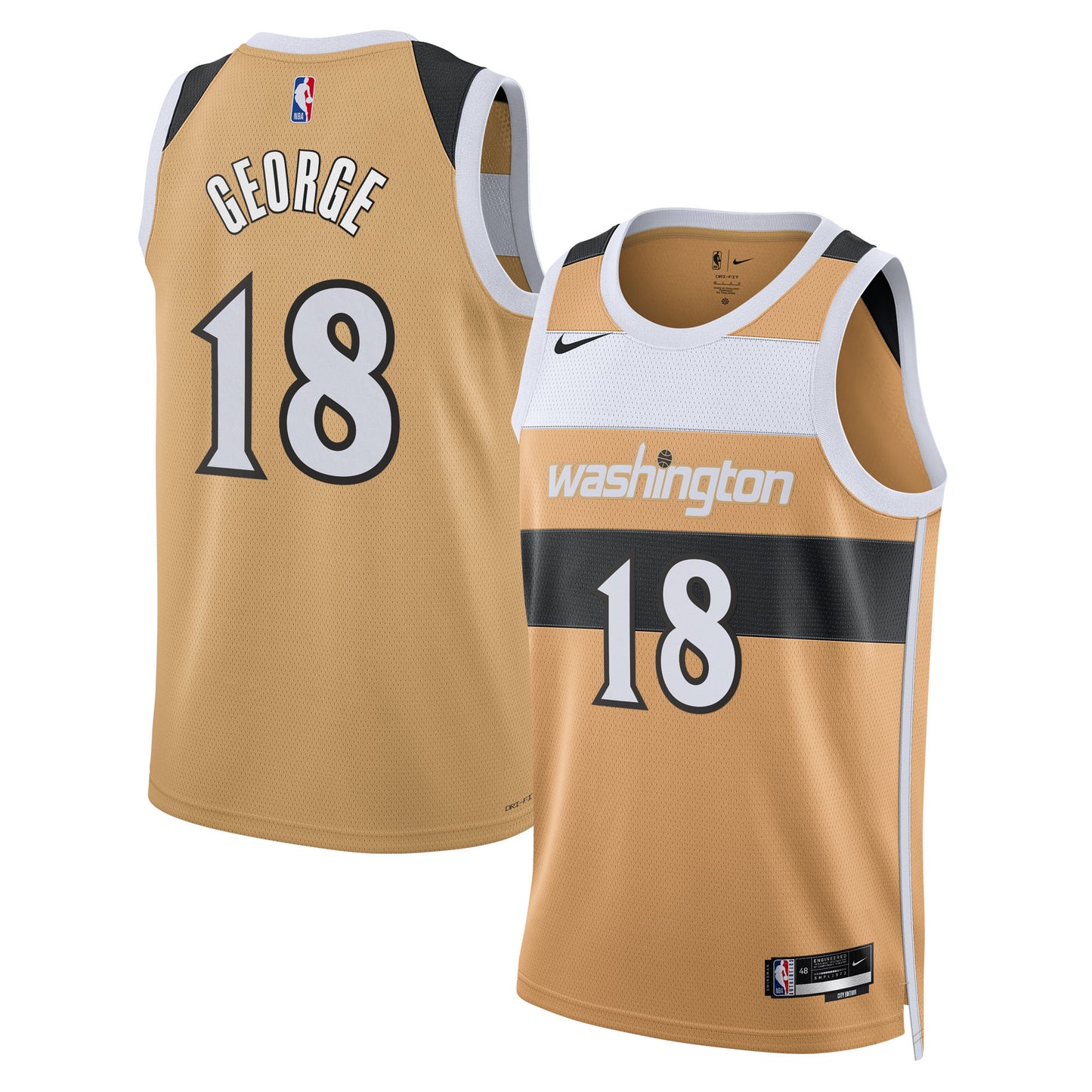 Washington Wizards Nike 2025/26 City Edition Swingman Jersey - Tan - Kyshawn George - Unisex