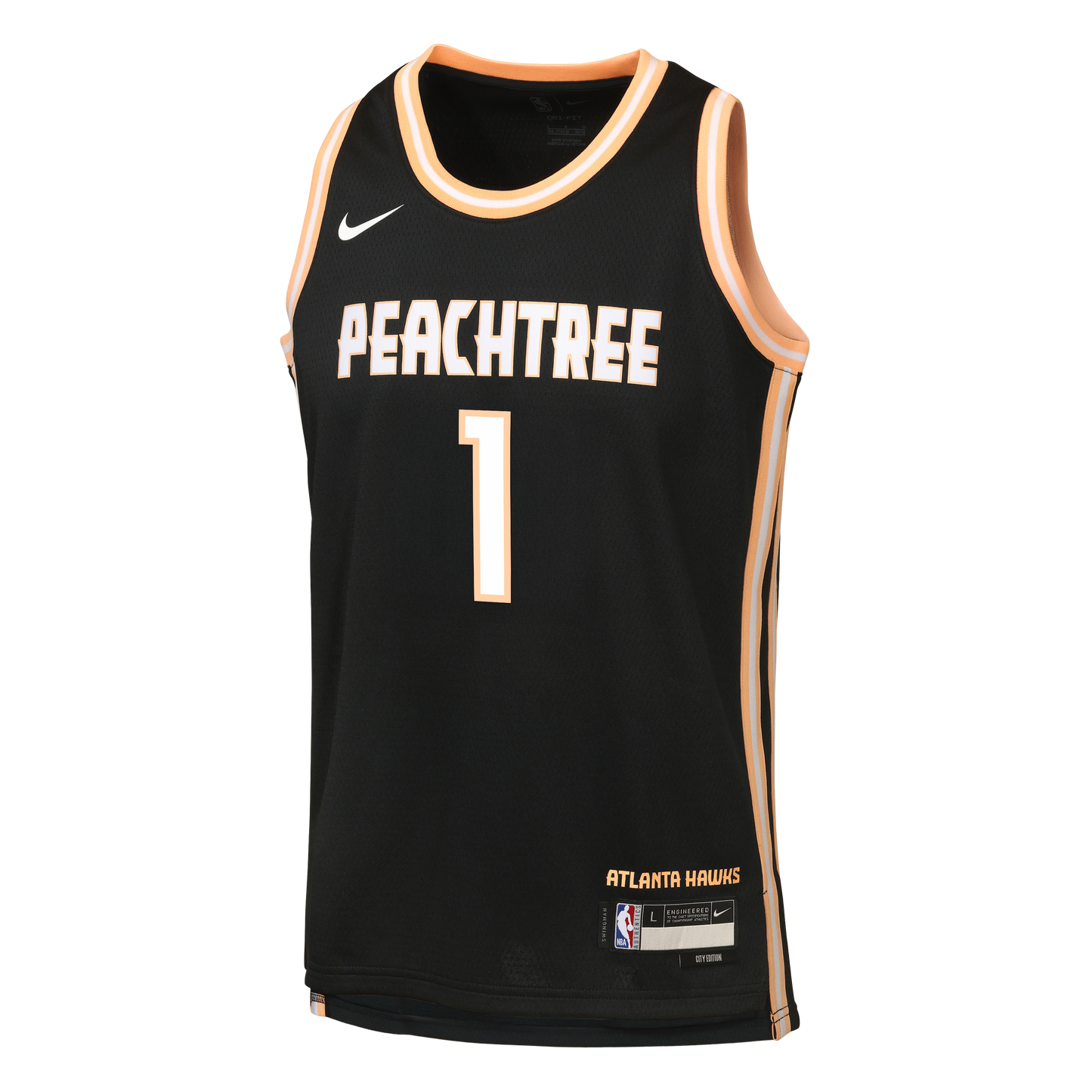 Nike Atlanta Hawks 2025/26 Nike City Edition Swingman Jersey - Black - Jalen Johnson - Youth