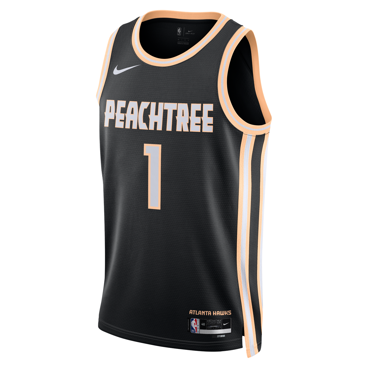 Nike Atlanta Hawks 2025/26 Nike City Edition Swingman Jersey - Black - Jalen Johnson - Unisex