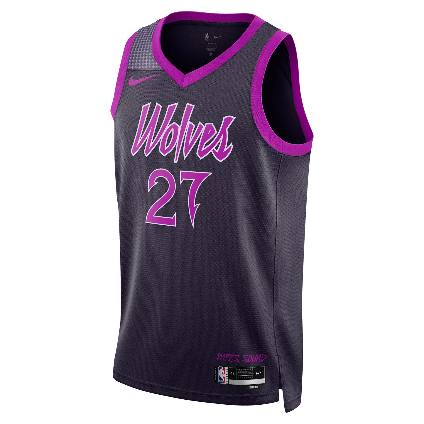 Minnesota Timberwolves Nike 2025/26 City Edition Swingman Jersey - Black - Rudy Gobert - Unisex