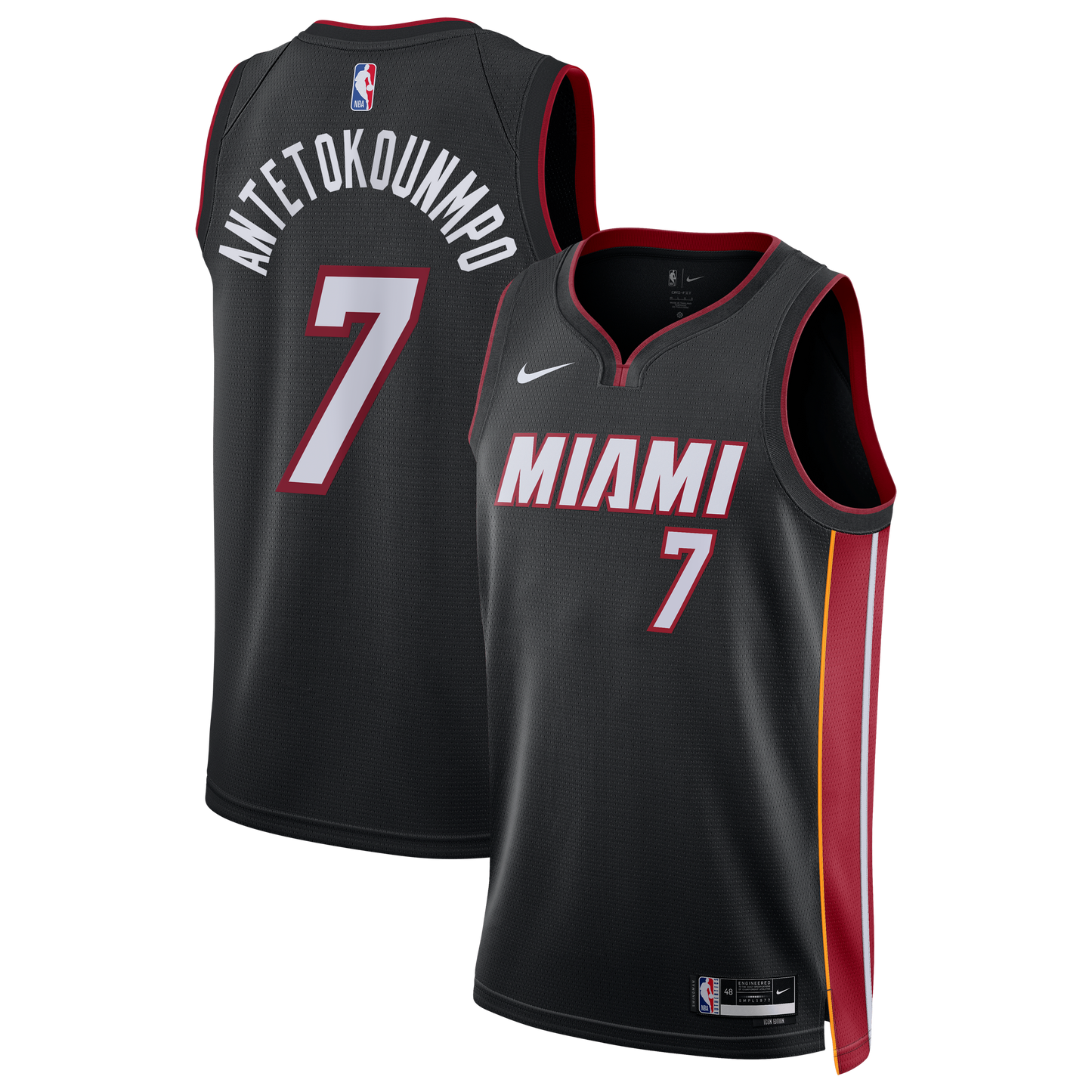 Miami Heat Nike Icon Edition Swingman Jersey - Black - Giannis Antetokounmpo - Unisex