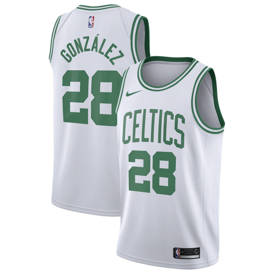 Boston Celtics Nike Association Edition Swingman Jersey - White - Hugo González - Youth