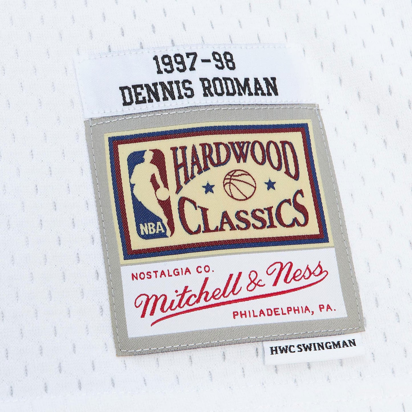 Chicago Bulls Mitchell & Ness Dennis Rodman 1997 Cracked Cement Swingman Jersey - White