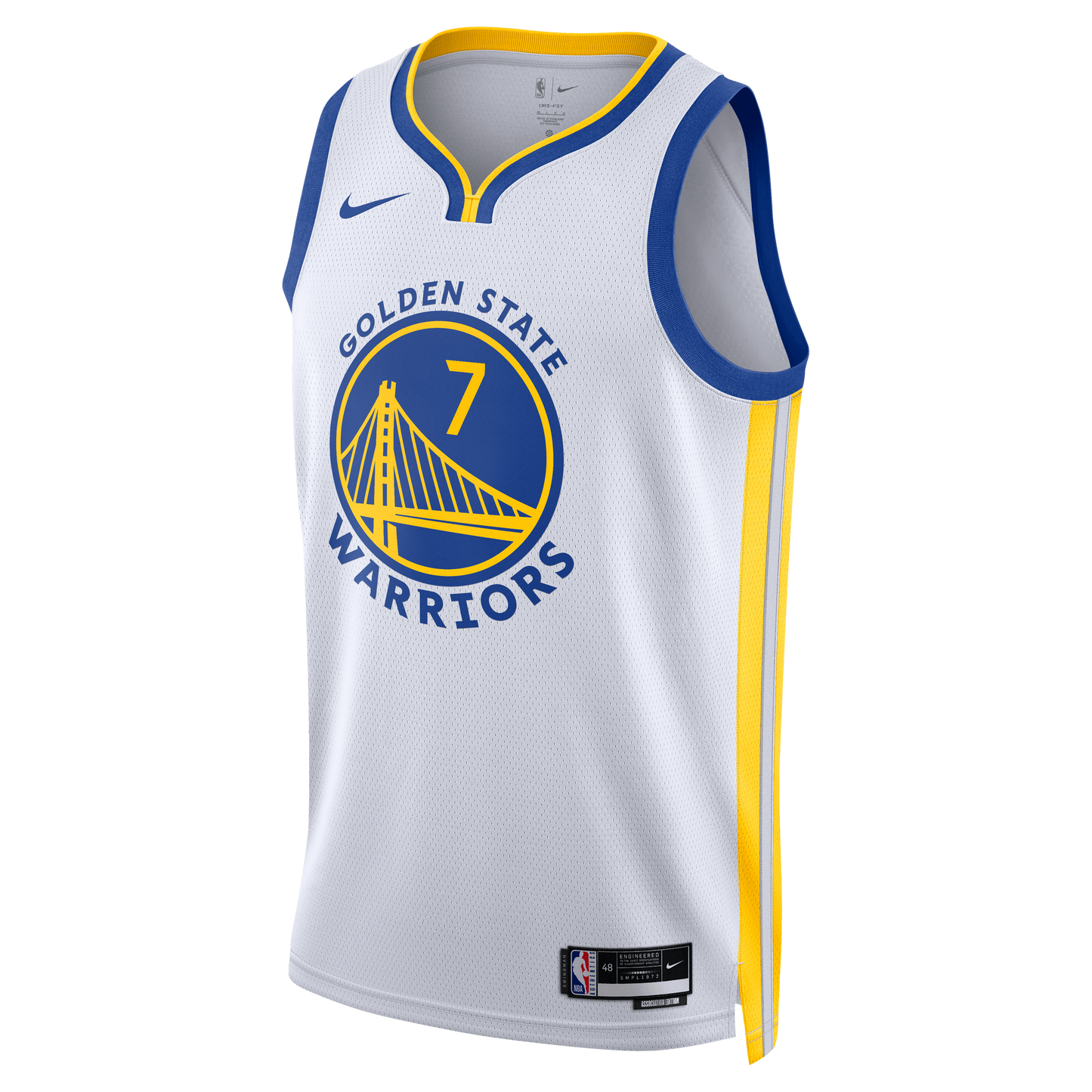 Golden State Warriors Nike Association Edition Swingman Jersey - White - Kristaps Porziņģis - Unisex
