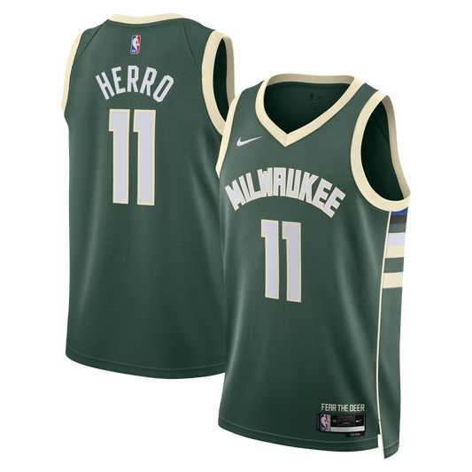 Milwaukee Bucks Nike Icon Edition Swingman Jersey - Hunter Green - Tyler Herro - Unisex