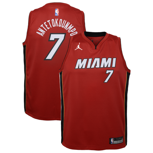 Miami Heat Jordan Brand Statement Edition Swingman Jersey - Red - Giannis Antetokounmpo - Youth