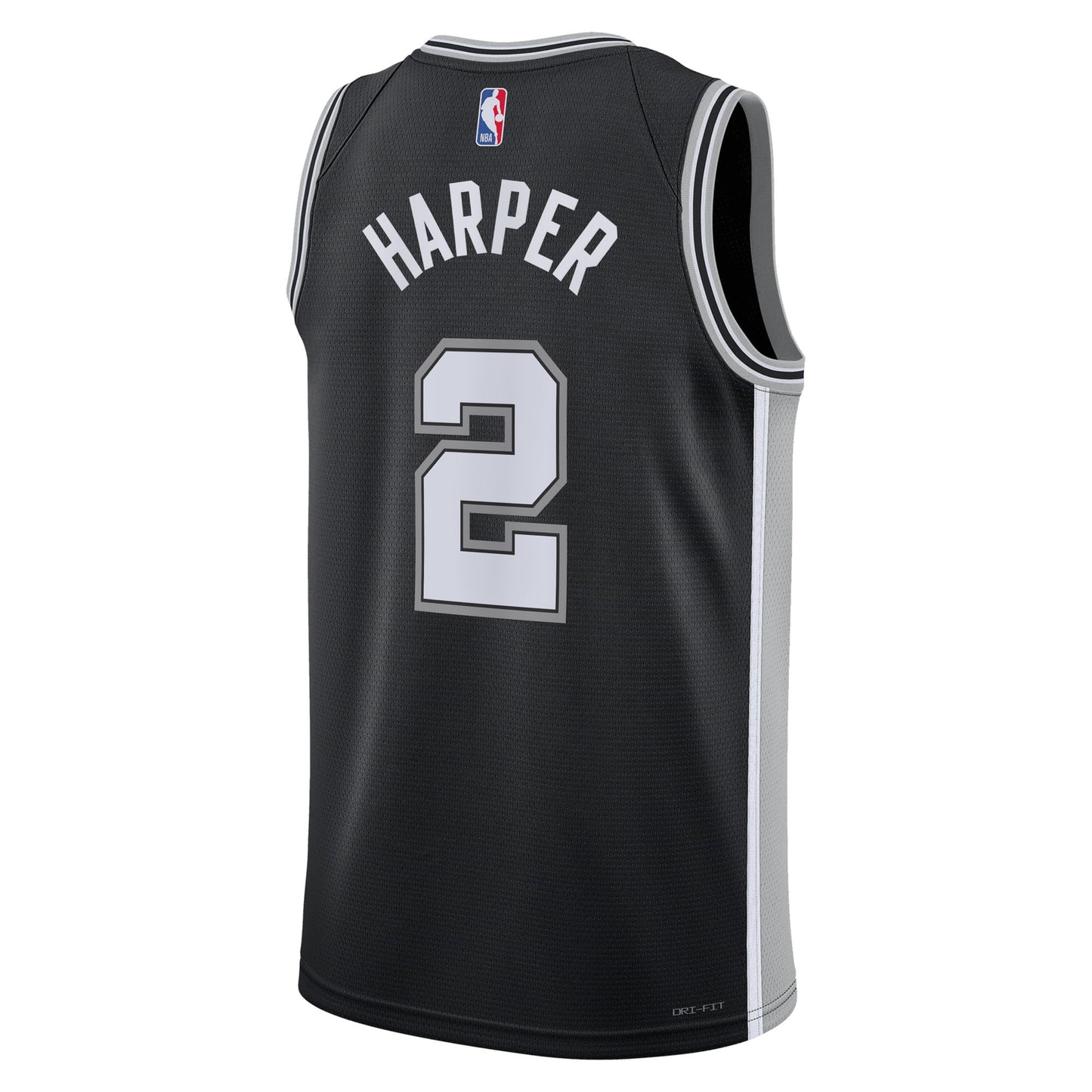 San Antonio Spurs Nike Icon Edition Swingman Jersey NBA 2025 First Round Draft Pick - Black - Dylan Harper - Unisex
