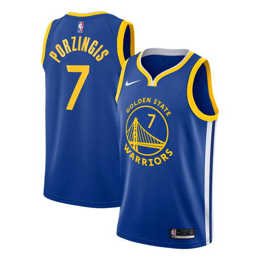 Golden State Warriors Nike Icon Edition Swingman Jersey - Royal - Kristaps Porziņģis - Youth