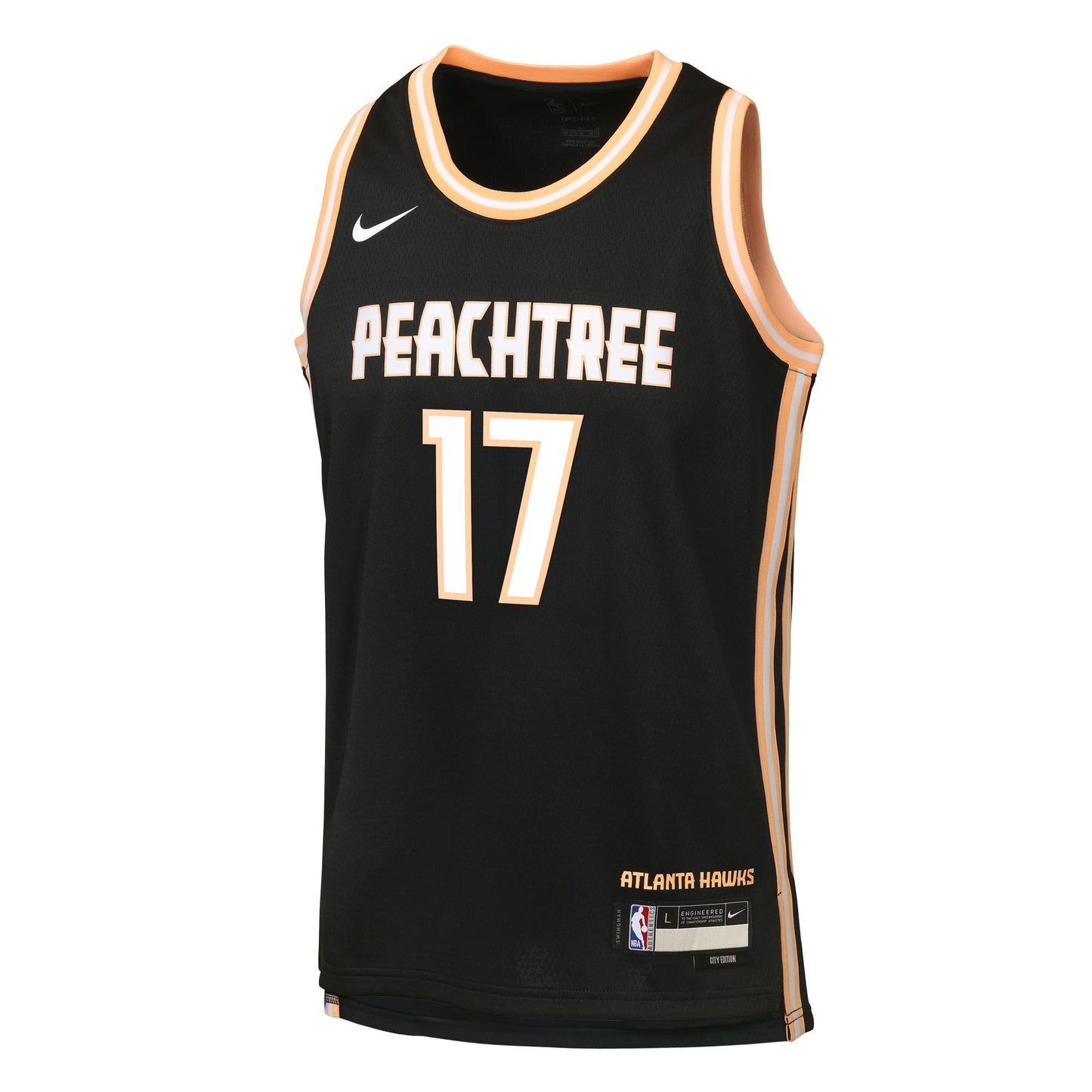 Atlanta Hawks Nike 2025/26 City Edition Swingman Jersey - Black - Onyeka Okongwu - Youth