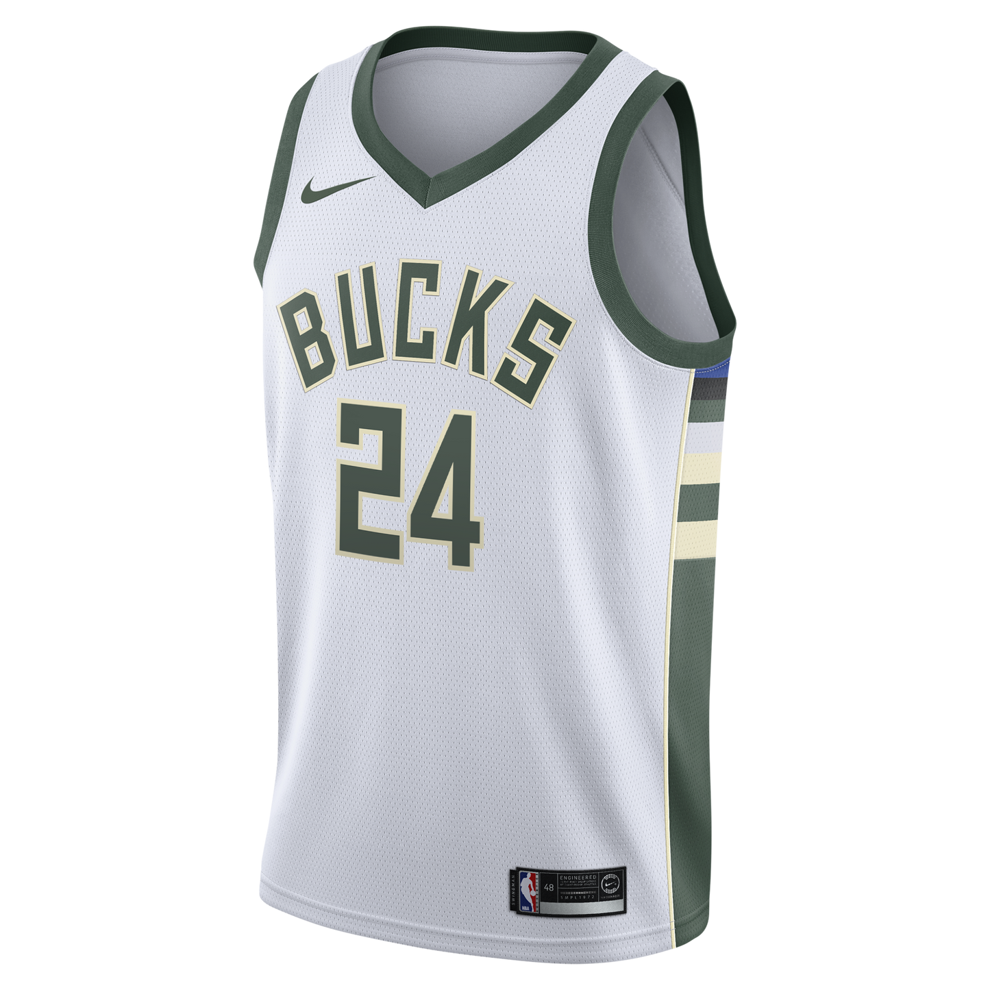 Milwaukee Bucks Nike Association Edition Swingman Jersey - White - Jaime Jaquez Jr. - Youth