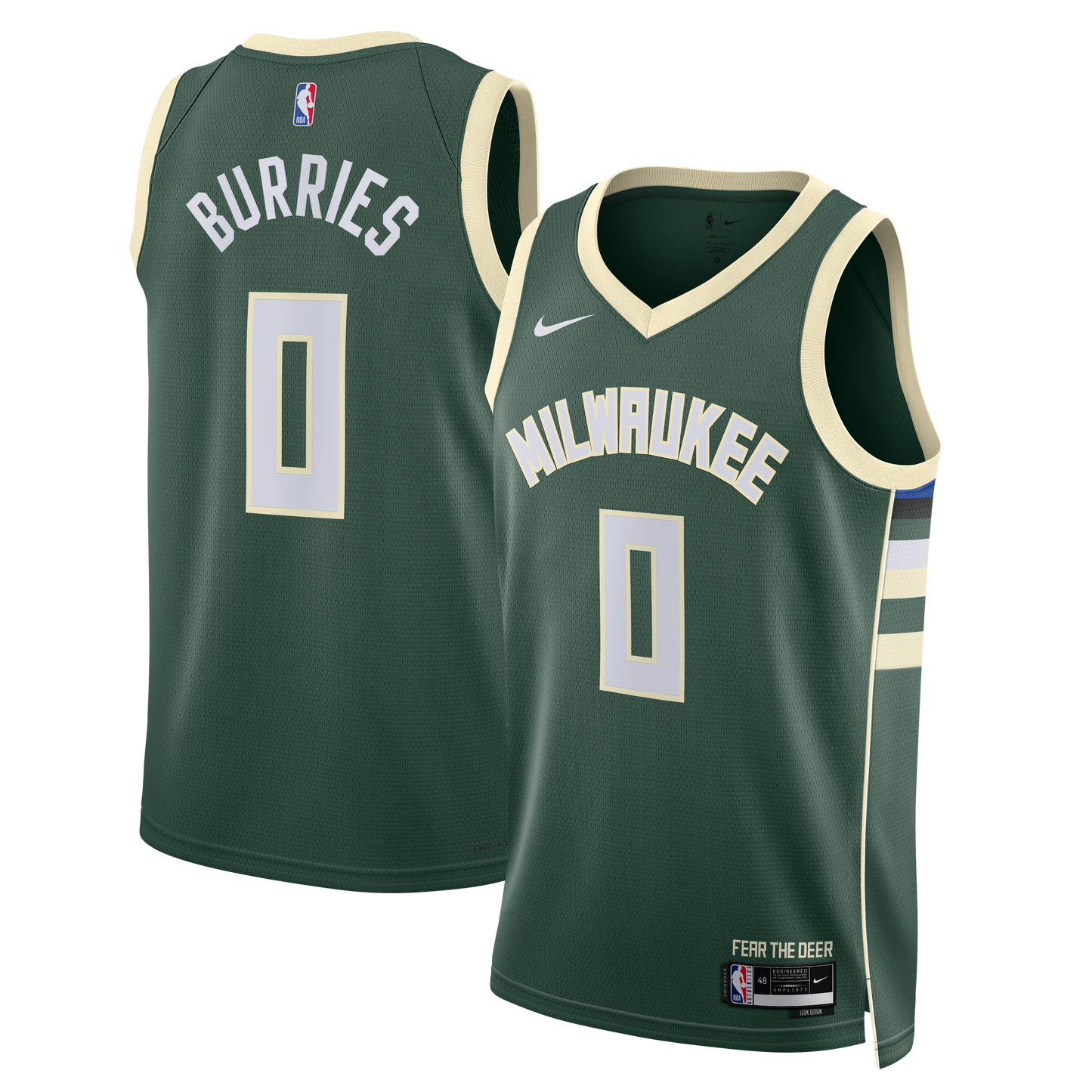 Milwaukee Bucks Nike Icon Swingman Jersey - Green - Brayden Burries - Unisex