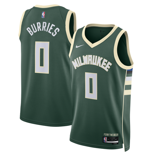 Milwaukee Bucks Nike Icon Swingman Jersey - Green - Brayden Burries - Unisex
