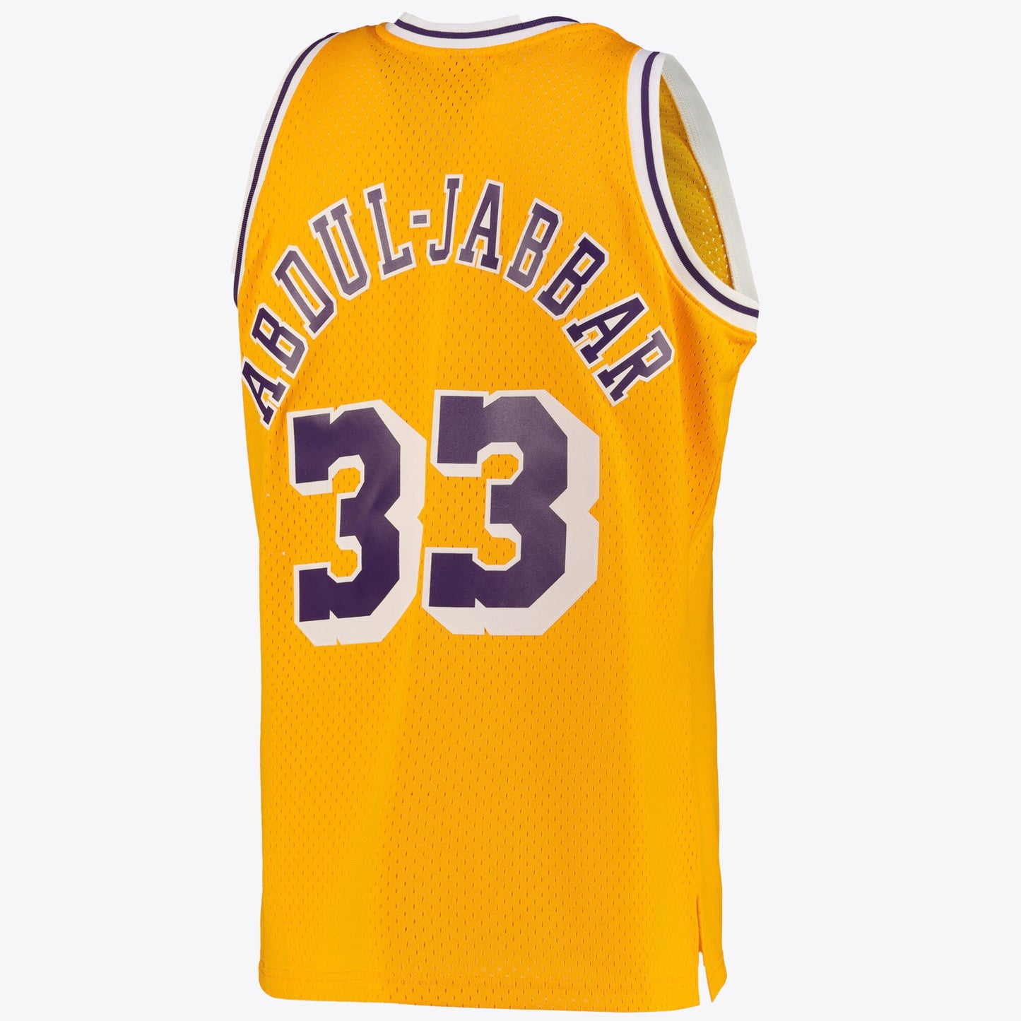 Los Angeles Lakers Kareem Abdul-Jabbar Road Swingman Jersey By Mitchell & Ness - Light Gold - Mens