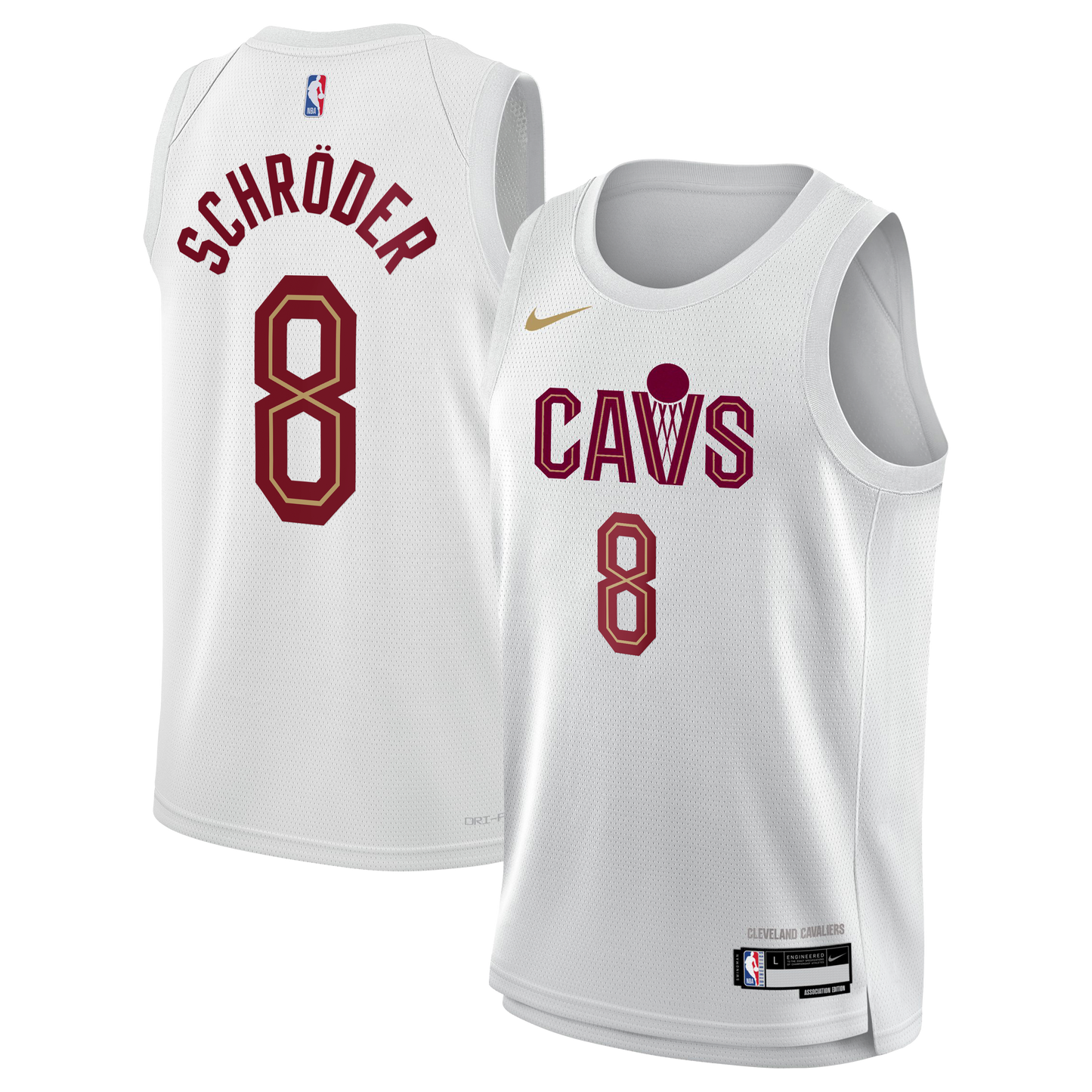 Cleveland Cavaliers Nike Association Edition Swingman Jersey - White - Dennis Schröder - Youth