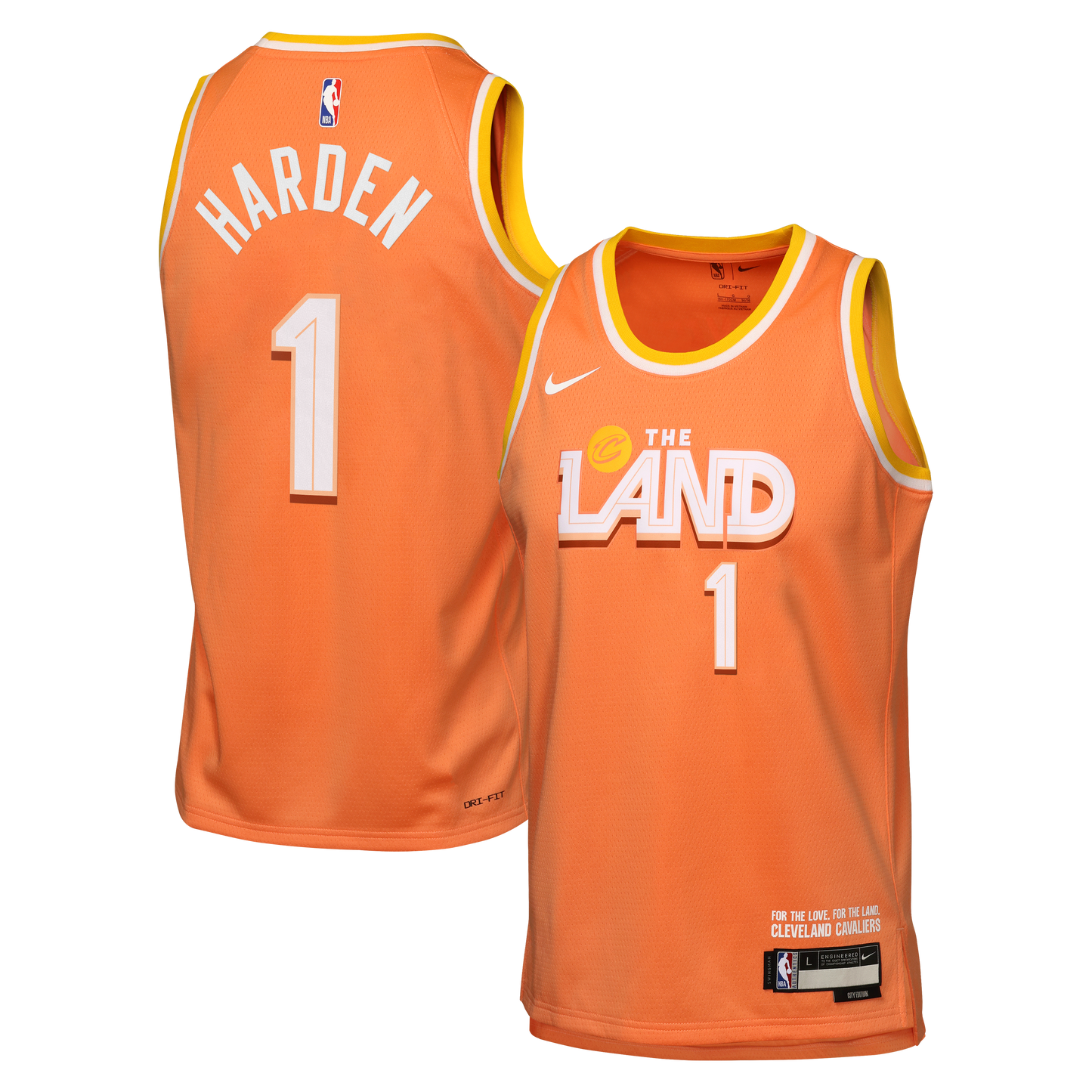 Nike Cleveland Cavaliers 2025/26 City Edition Swingman Jersey - Orange - James Harden - Youth